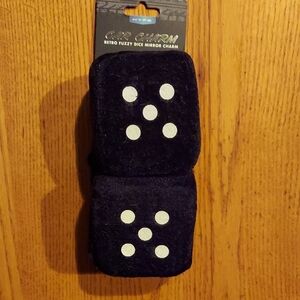 Hype Black Fuzzy Dice Mirror Charm